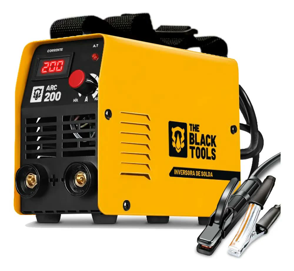 Máquina Inversora De Solda Portatil Mma Eletrodo Tig Top Arc200 The Black Tools