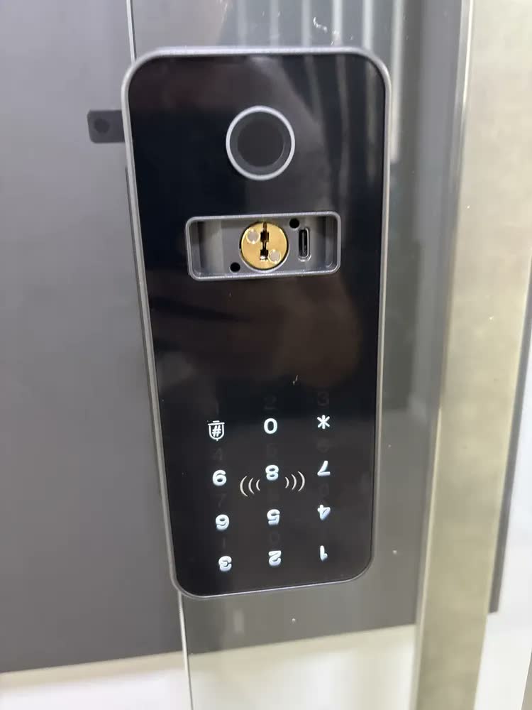 foto de Fechadura Inteligente Biometria Porta Pivotante Vidro