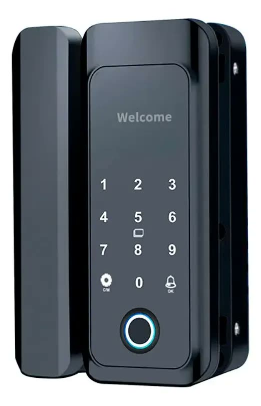 foto de Fechadura Inteligente Biometria Porta Pivotante Vidro