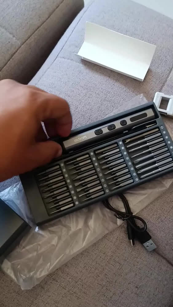 foto de Chave de Precisão Elétrica Exbom Sem Fio Recarregável para Manutenção de Eletrônicos com 64 Bits