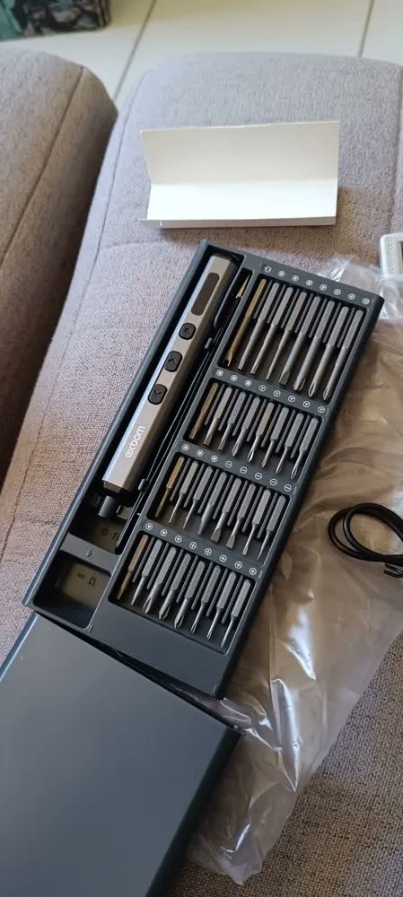 foto de Chave de Precisão Elétrica Exbom Sem Fio Recarregável para Manutenção de Eletrônicos com 64 Bits
