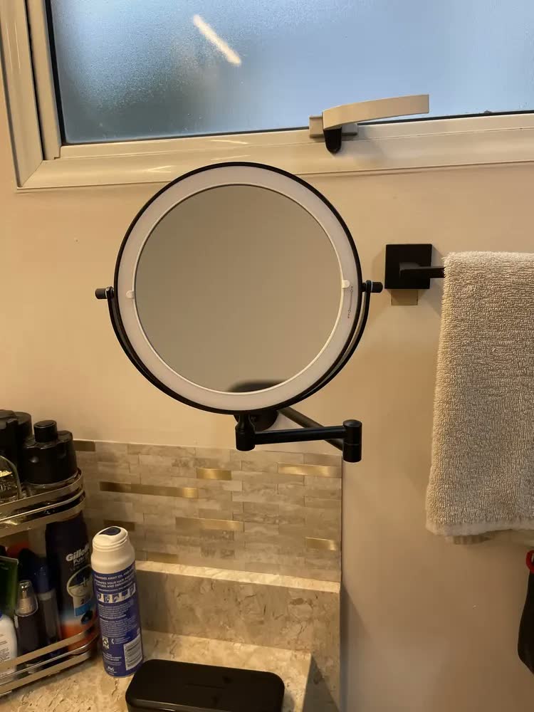 foto de Espelho Articulado Led Aumento 5x Ring Light Maquiagem Luxo