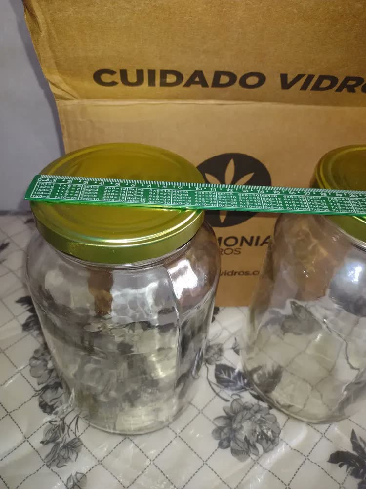 foto de 2 Pote Vidro Gigante Conserva 3 Litros Mantimentos Hermético