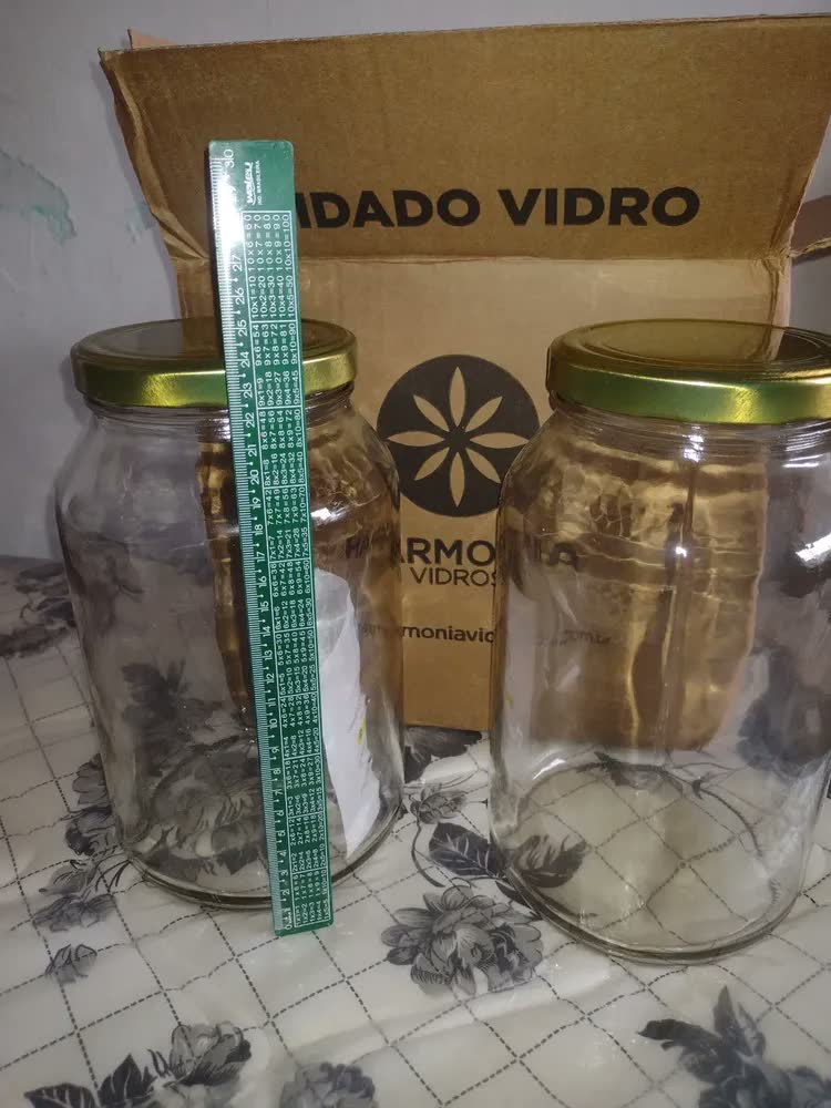 foto de 2 Pote Vidro Gigante Conserva 3 Litros Mantimentos Hermético