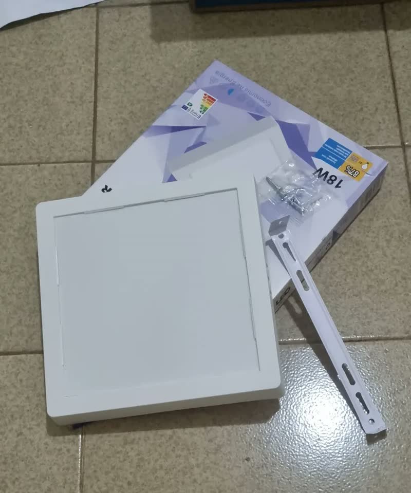 foto de Kit 5 Painel Plafon De Led 18w Sobrepor Quadrado + Reator