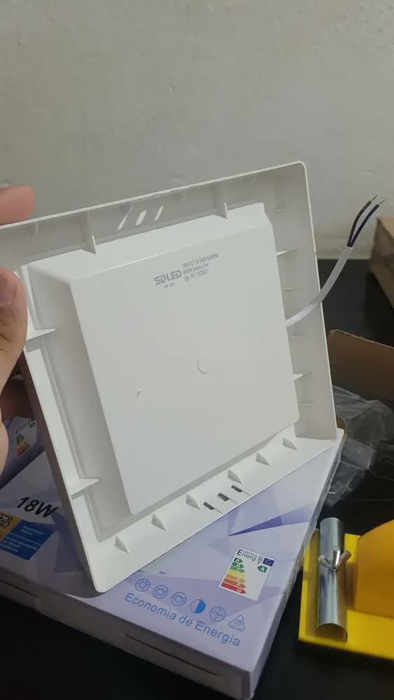 foto de Kit 5 Painel Plafon De Led 18w Sobrepor Quadrado + Reator