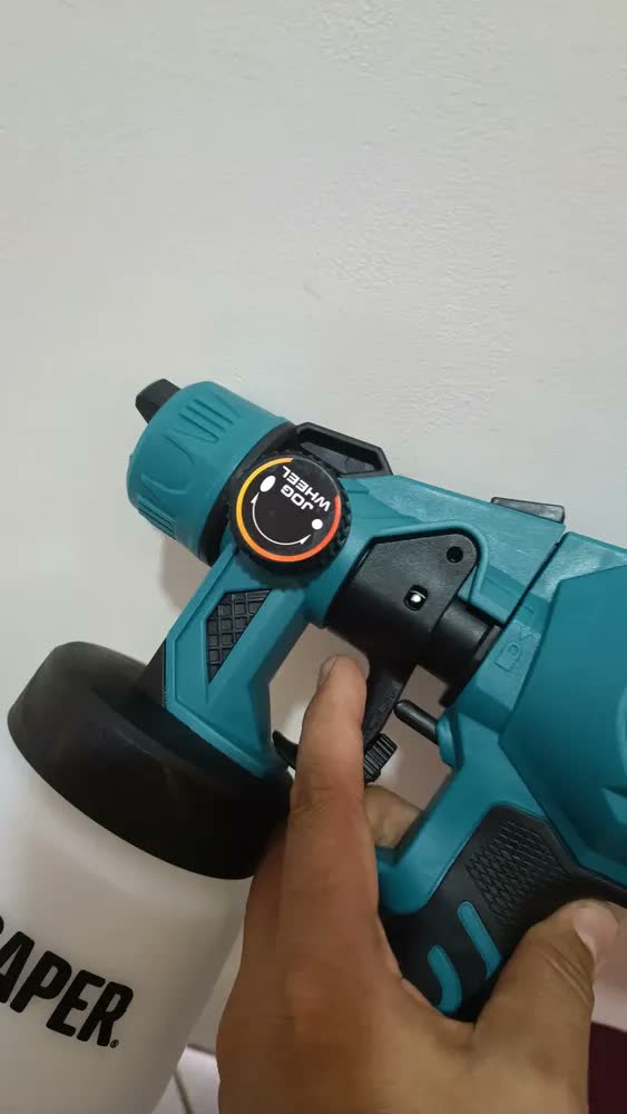foto de Pistola de pulverização elétrica para pintura hvlp Tssaper TP550 do 800mL cor azul-turquesa 550W