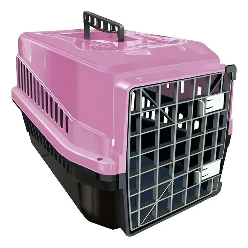 Caixa De Transporte Para Animais De Estimação Mec Pet N5 Rosa
