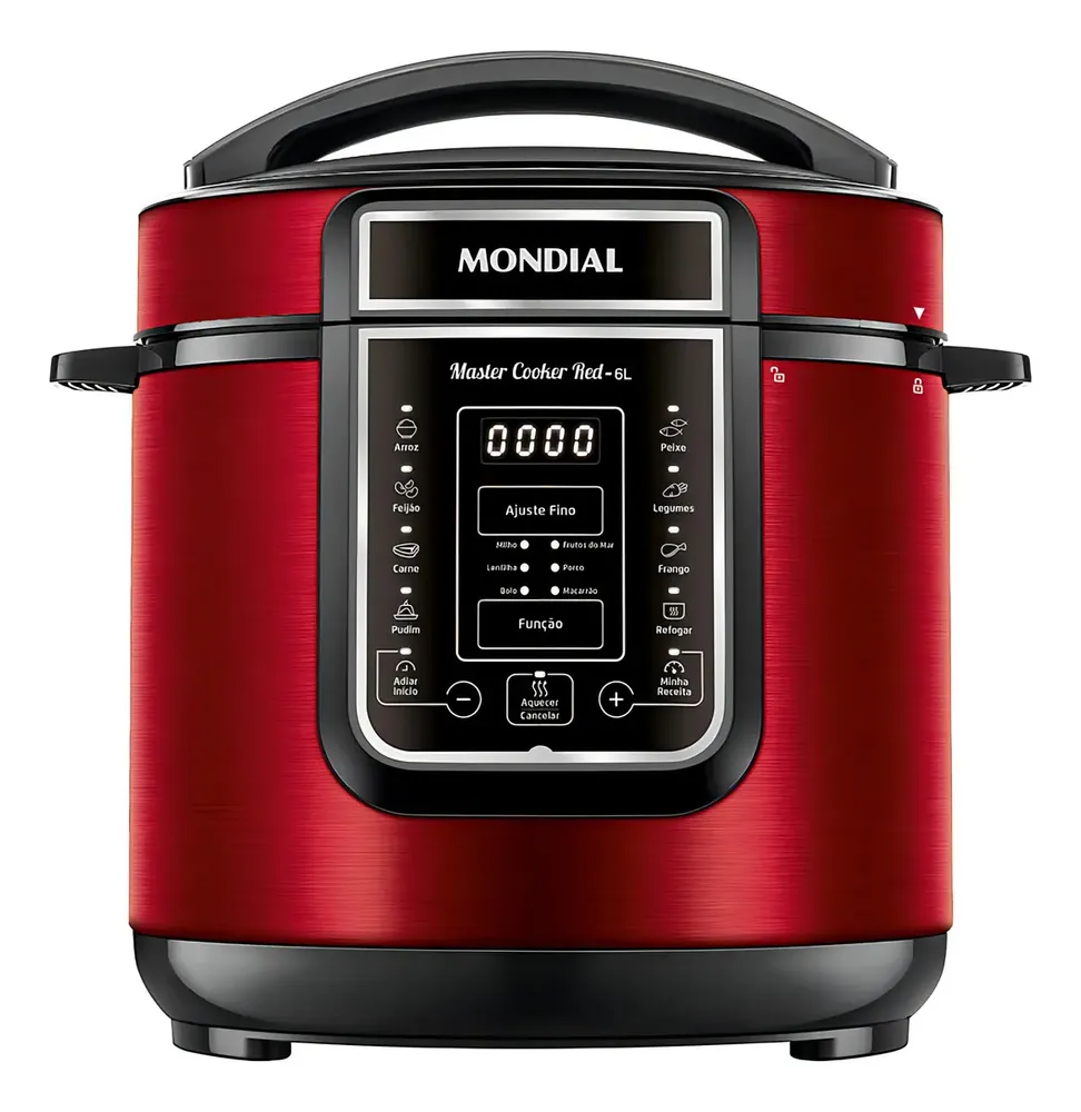 foto de Panela De Pressão Elétrica Digital 6l Mondial Vermelho Master Cooker