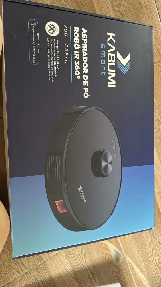 foto de Robô Aspirador Kabum Smart 700 Branco Com Mop Wi-fi Compatível Alexa L Reversa