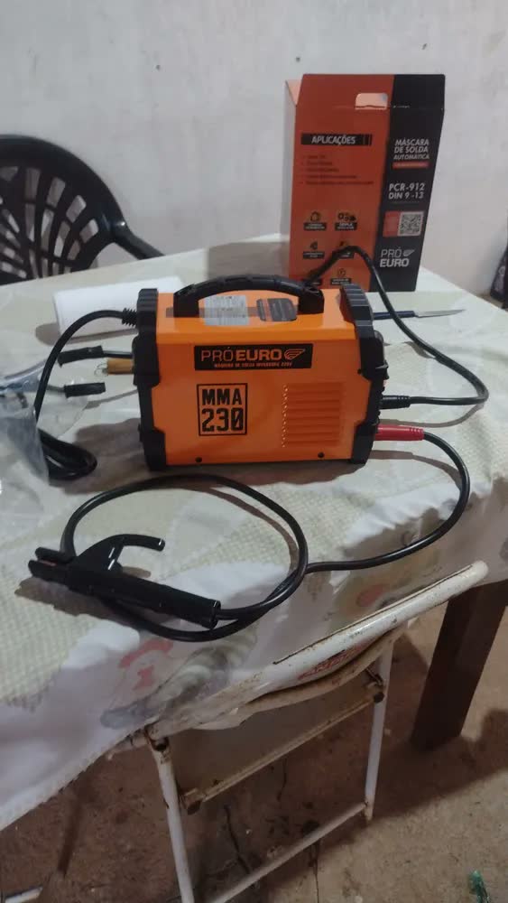 foto de Solda Inversora MMA 230a Alumínio Tig + Máscara Automática Pró Euro
