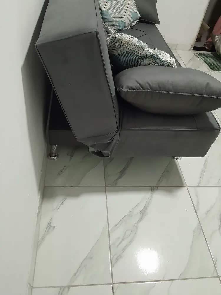 foto de Sofá cama 1,80m Íris Suede Cinza Adonai Estofados