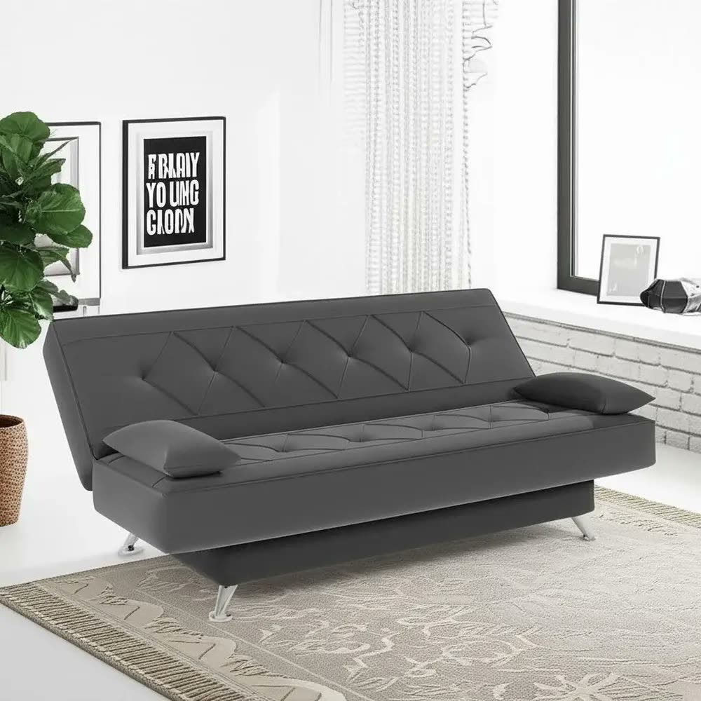 Sofá cama 1,80m Íris Suede Cinza Adonai Estofados