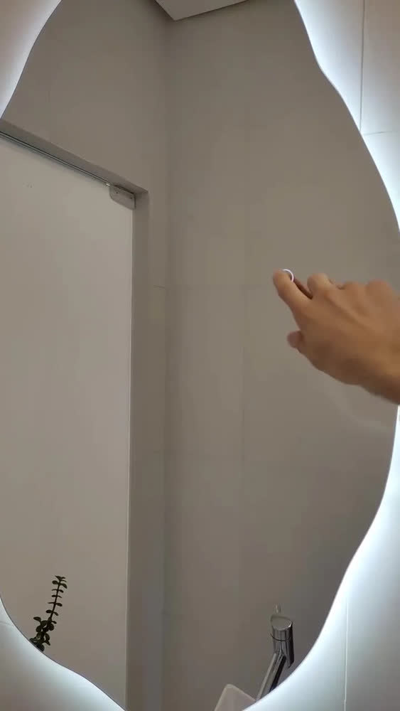 foto de Espelho Orgânico Lopazzi 90cm X 60cm Led Botão Touch
