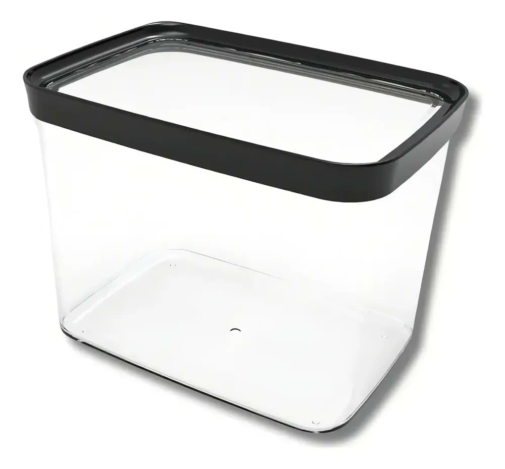 Pote Hermético 4L Acrílico Helsim Empilhável BPA Free Transparente