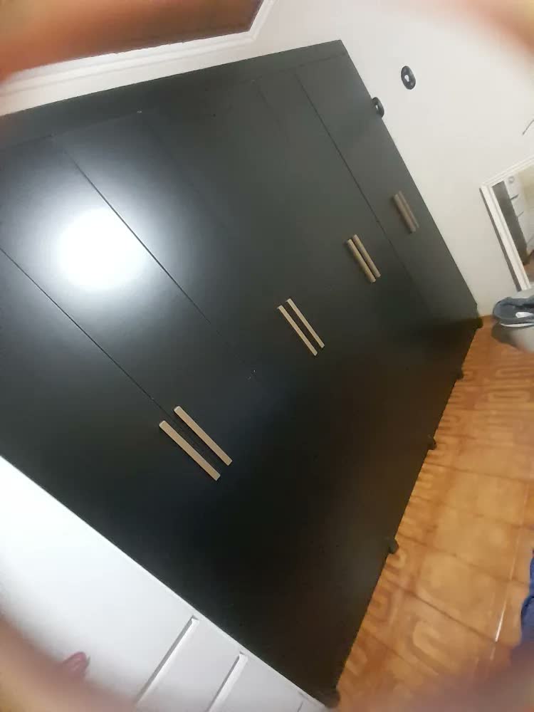 foto de Guarda Roupa Casal 8 Portas Preto Espresso Móveis 4 Gavetas MDF 200x237x47cm