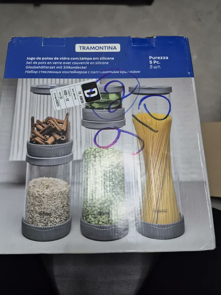 foto de Jogo De Potes De Vidro Herméticos Borosilicato Tramontina