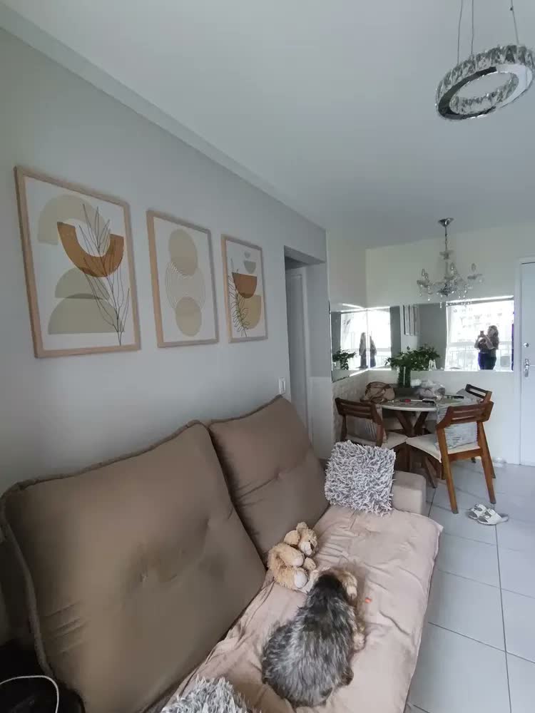 foto de Quadros Decorativos Abstrato Folhagem Bege Sala Com Moldura