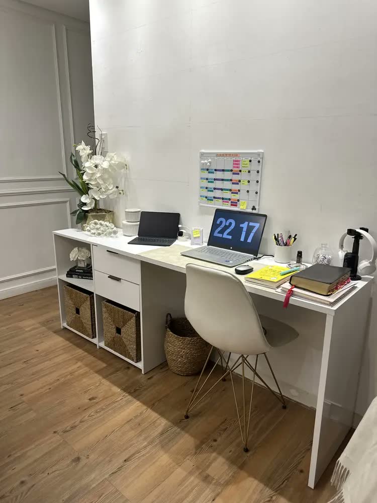 foto de Mesa De Escritório Em L Notável Móveis NT2060 Branco