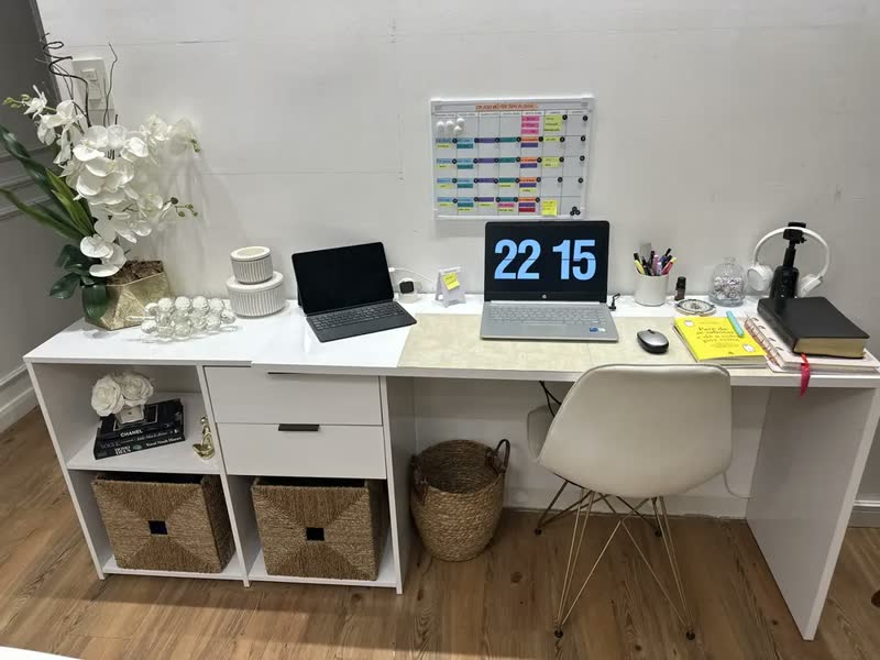 foto de Mesa De Escritório Em L Notável Móveis NT2060 Branco