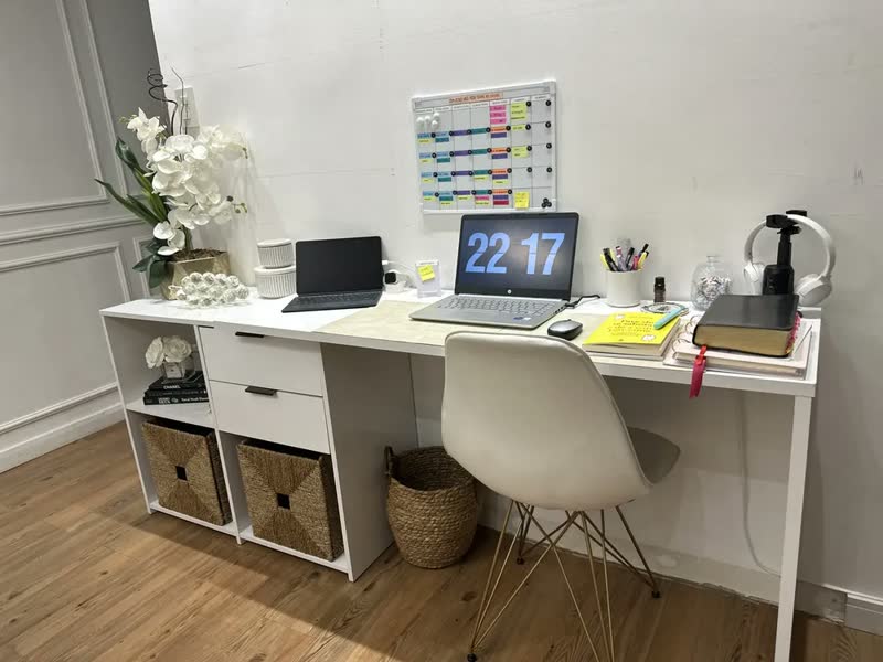 foto de Mesa De Escritório Em L Notável Móveis NT2060 Branco