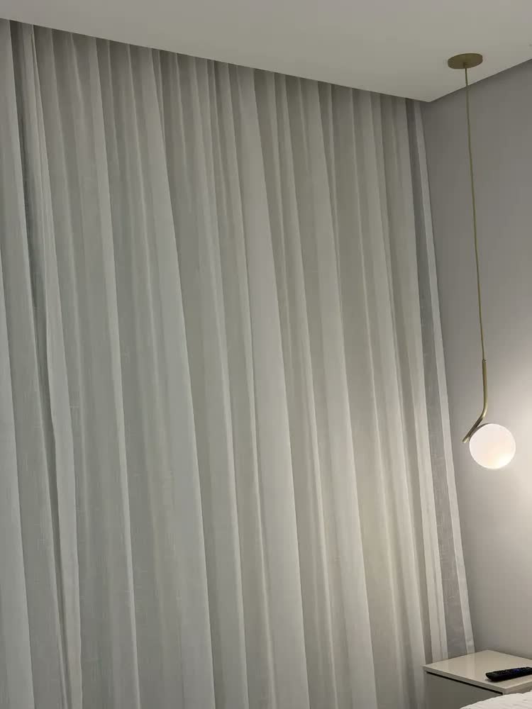 foto de Cortina Linho Blackout 100% 7,00m Sob Medida Trilho Duplo
