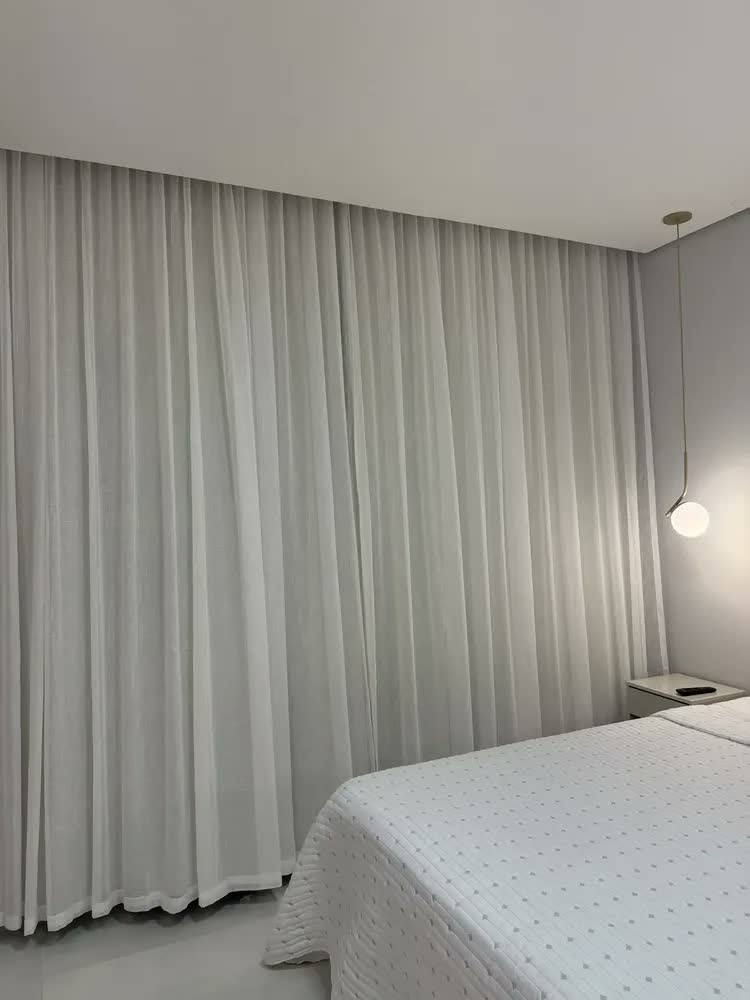 foto de Cortina Linho Blackout 100% 7,00m Sob Medida Trilho Duplo