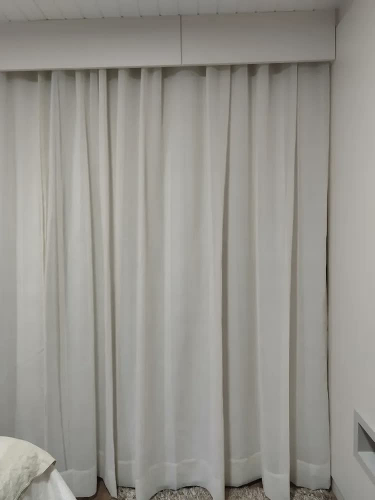 foto de Cortina Linho Blackout 100% 7,00m Sob Medida Trilho Duplo