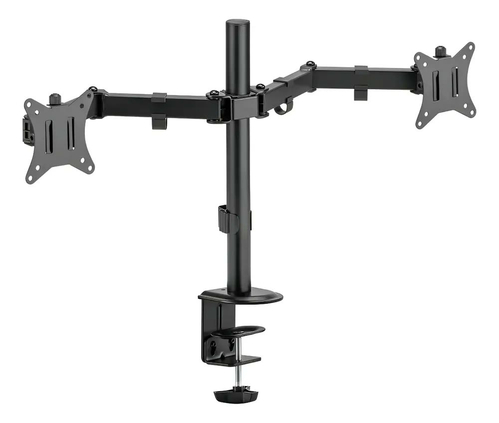 Suporte Para 2 Monitores De 17 A 32 Vertical Ou Horizontal Cor Preto