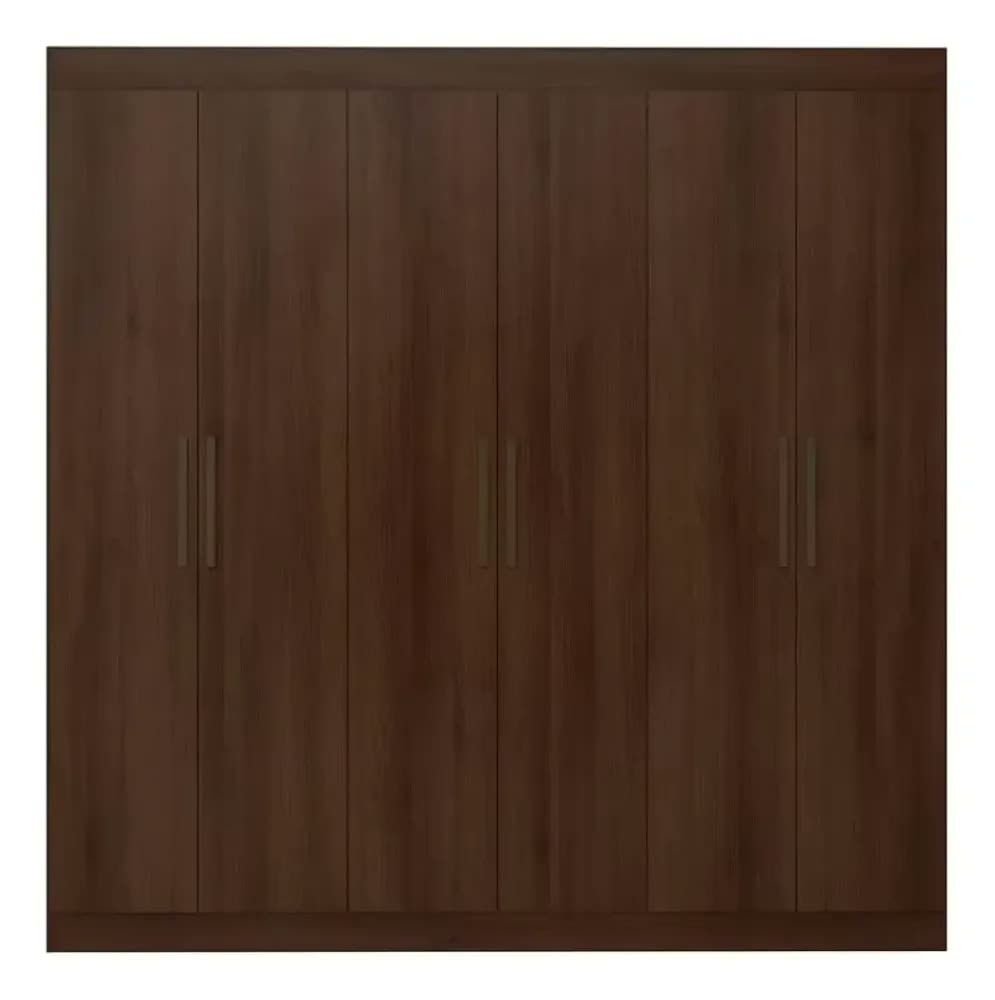 Guarda-roupa Casal Bartira Ville Com 6 Portas E 2 Gavetas Cor Café