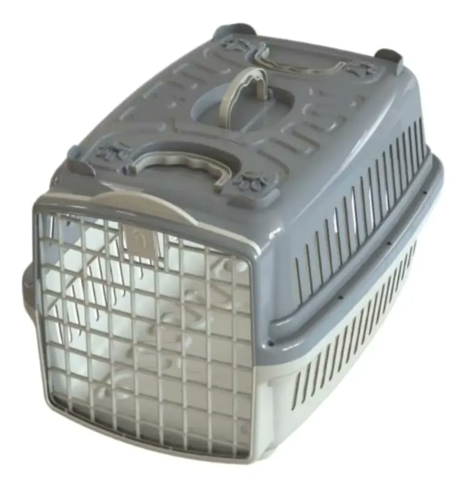 Caixa De Transporte Para Cães Gatos Mais Dog N.04 Cinza