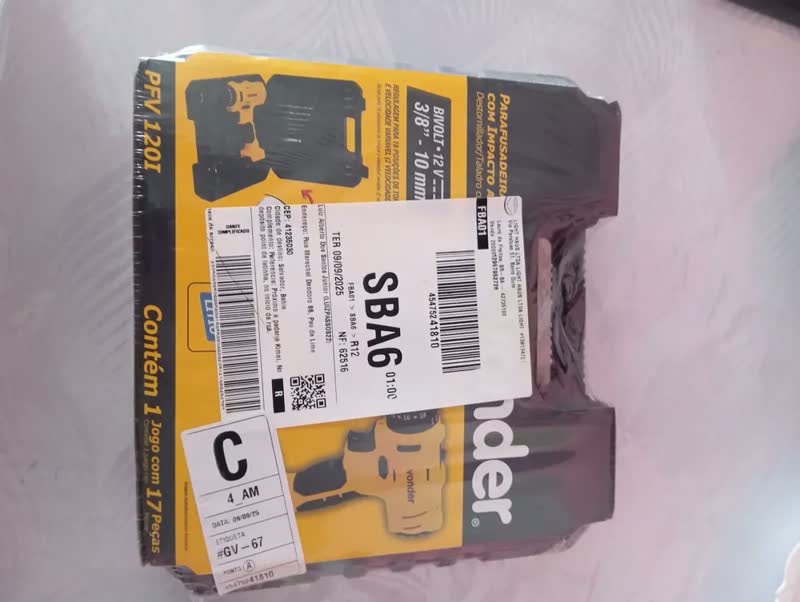 foto de Parafusadeira Furadeira Pfv120i De Impacto Vonder Cor Amarelo