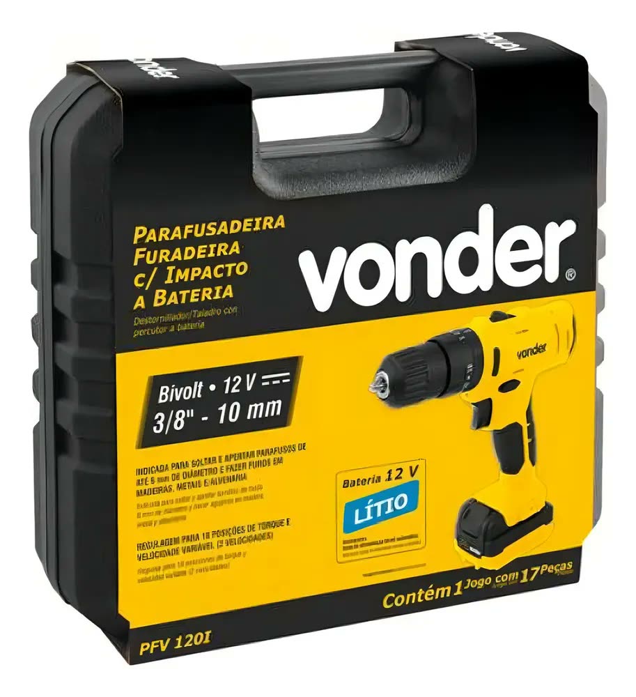Parafusadeira Furadeira Pfv120i De Impacto Vonder Cor Amarelo