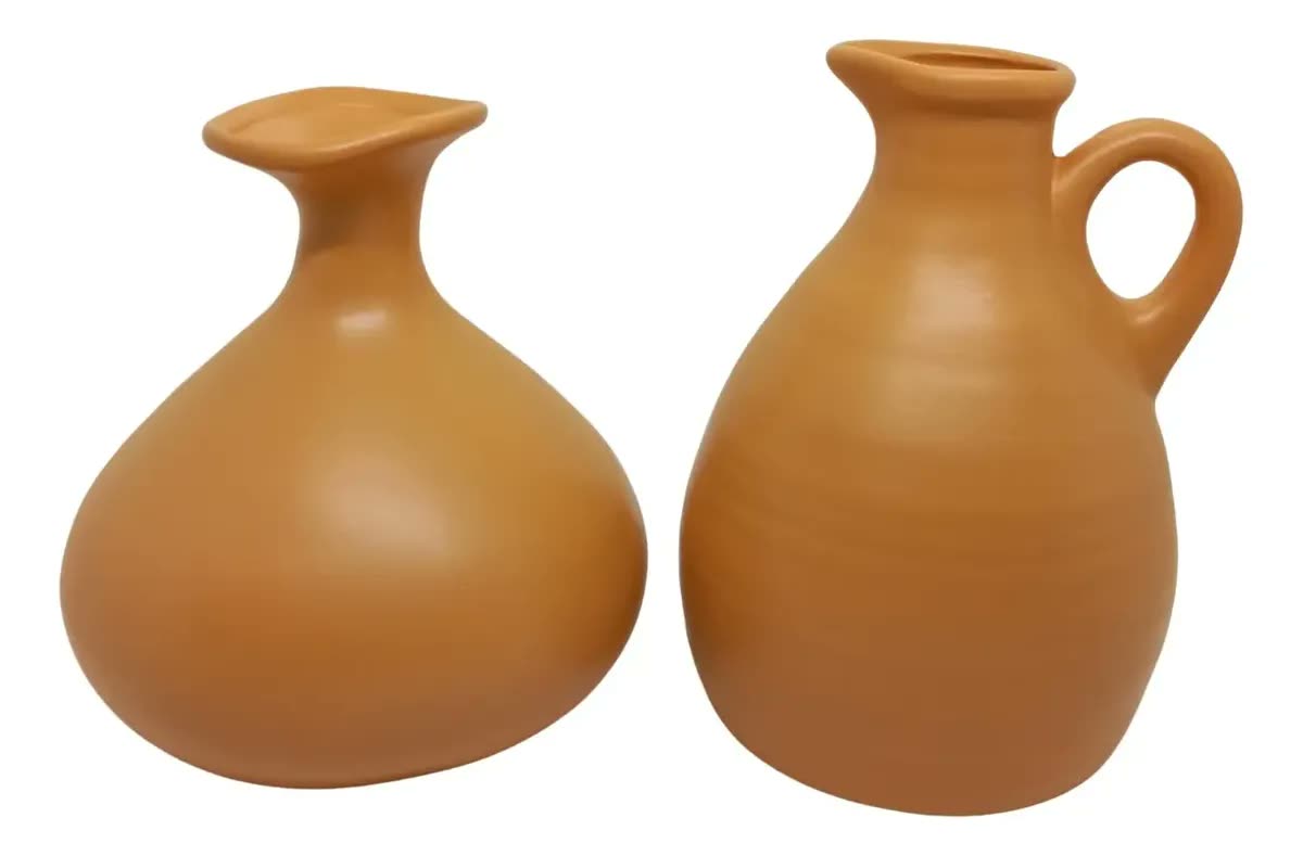 Dupla De Vaso Bojudo E Jarro Boho Decoração De Sala E Casa