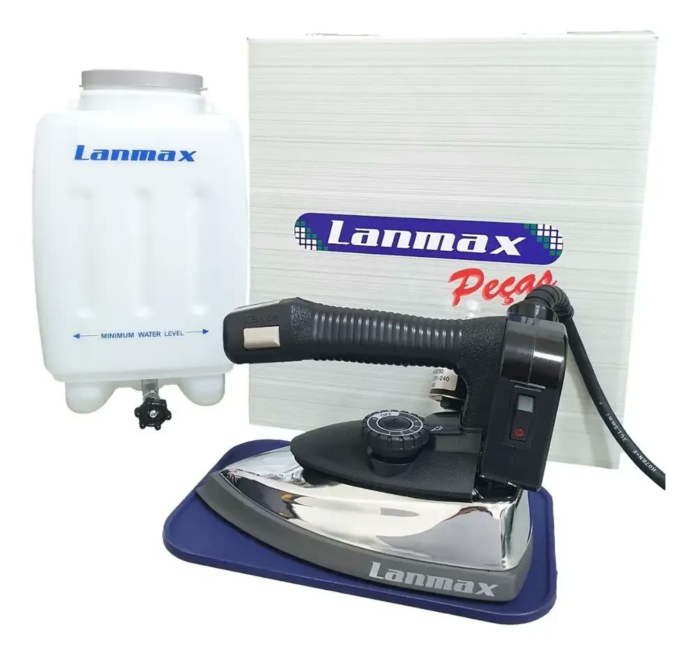 Ferro ES-94A de Passar Roupas A Vapor Industrial Profissional Lanmax 1000w - Cor Preto