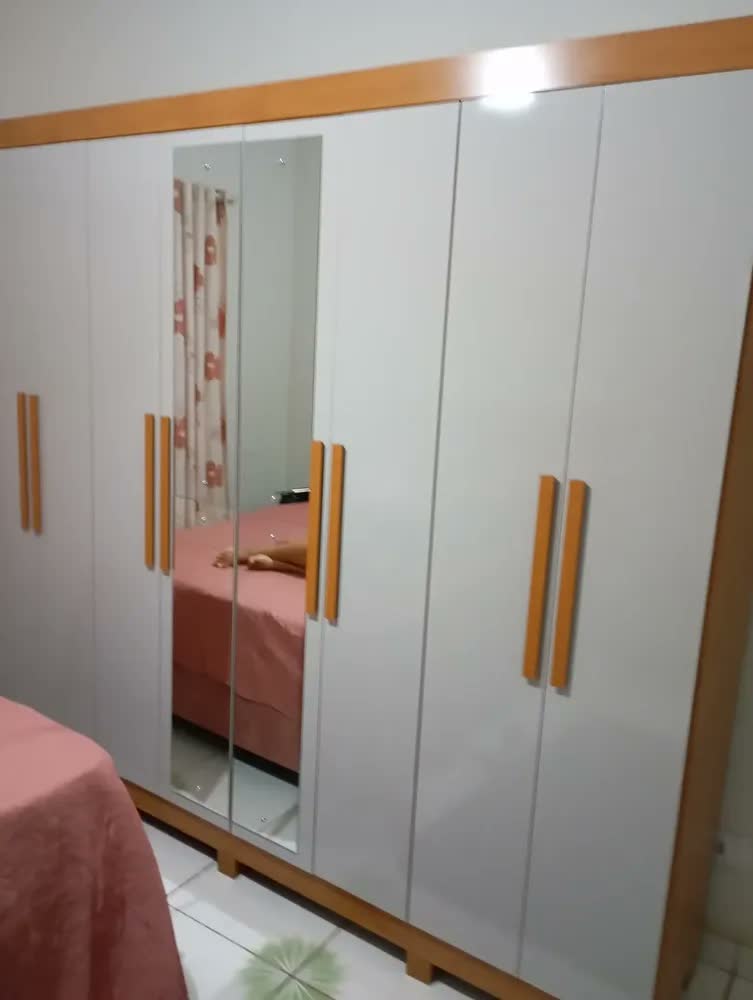 foto de Guarda-roupa Casal Móveis Lopas Easy Slim 8 Portas Com Espelho E Gavetas