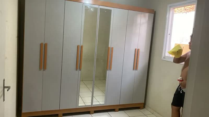 foto de Guarda-roupa Casal Móveis Lopas Easy Slim 8 Portas Com Espelho E Gavetas