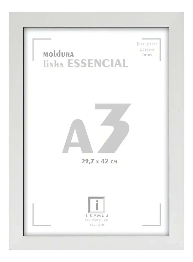 foto de Moldura Quadro A3 30x42 Diploma Poster Fotos C/ Acetato Cor Branco