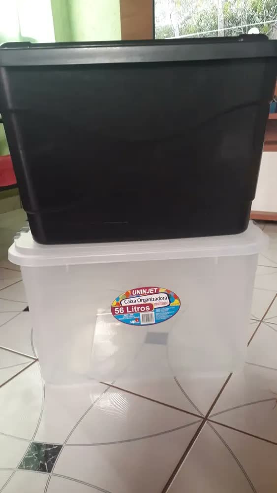 foto de Caixa Organizadora Multiuso Transparente 56 Litros Uninjet