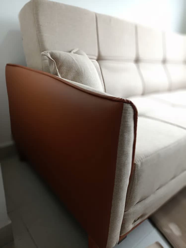 foto de Sofá Cama Sérvia 2,00m Cinza Linho Rústico - King House