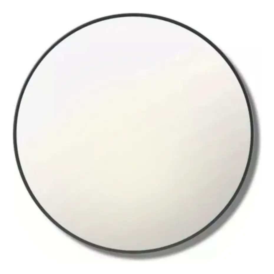 foto de Espelho Redondo Lavabo Escandinavo 65cm Moldura Em Aço Preto