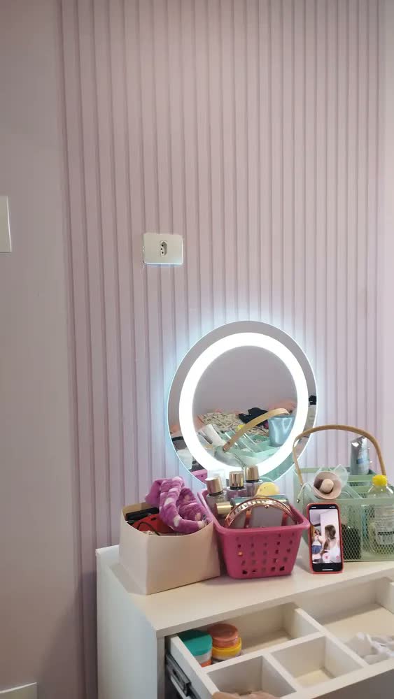 foto de Espelho Com Led Para Maquiagem 50cm Iluminado Touch Screen