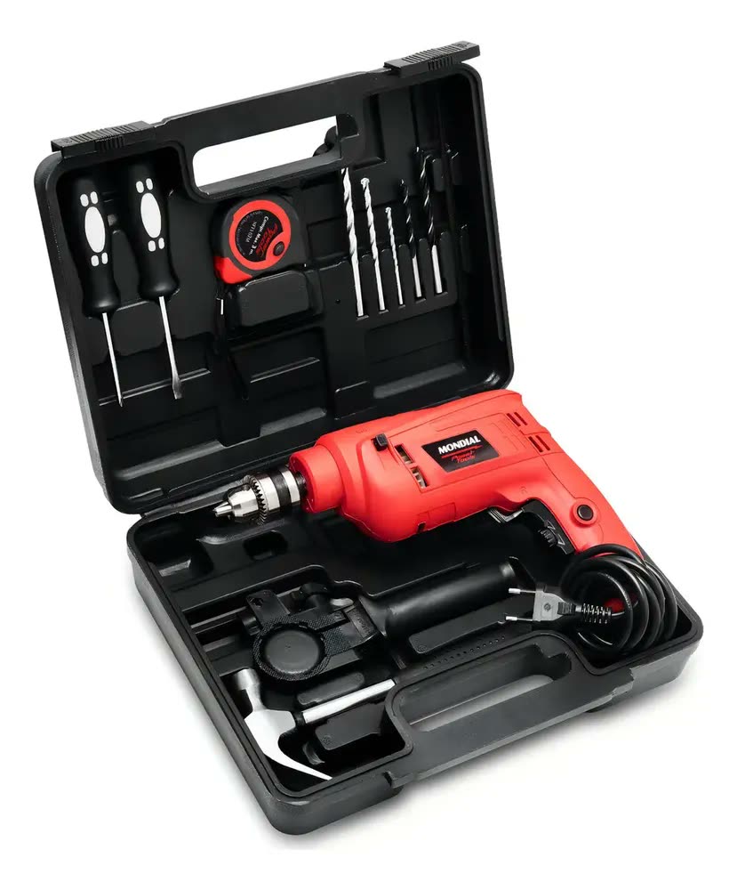 Furadeira De Impacto Com Maleta Mondial 650W NFFI-07M