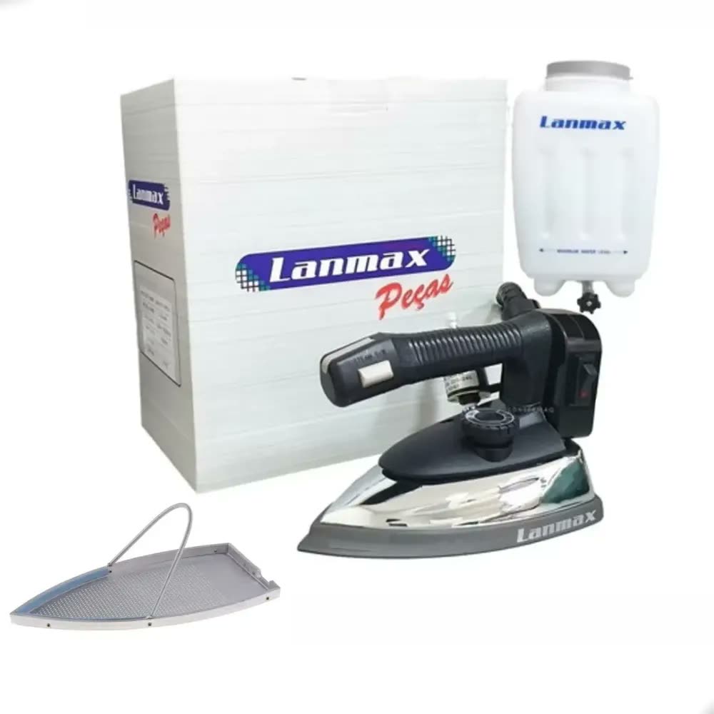 Ferro Industrial a Vapor Lanmax 94A 1300W Prateado Passar Roupas