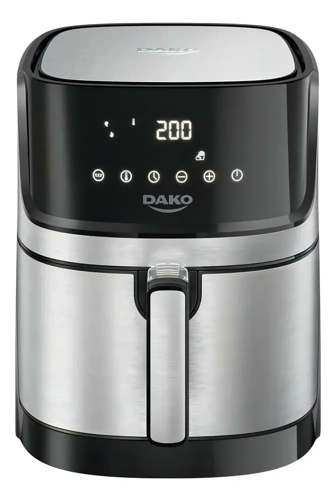 Fritadeira Air fryer Dako 5 Litros Preto/inox com Painel Digital e Potência de 1700W 127V