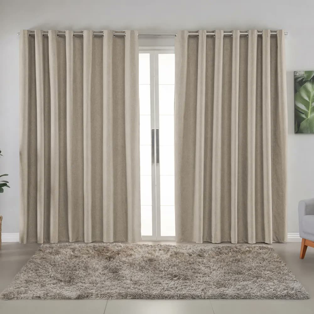Cortina Linho Vedação 100% Blackout 4m X 2,30 M Tecido