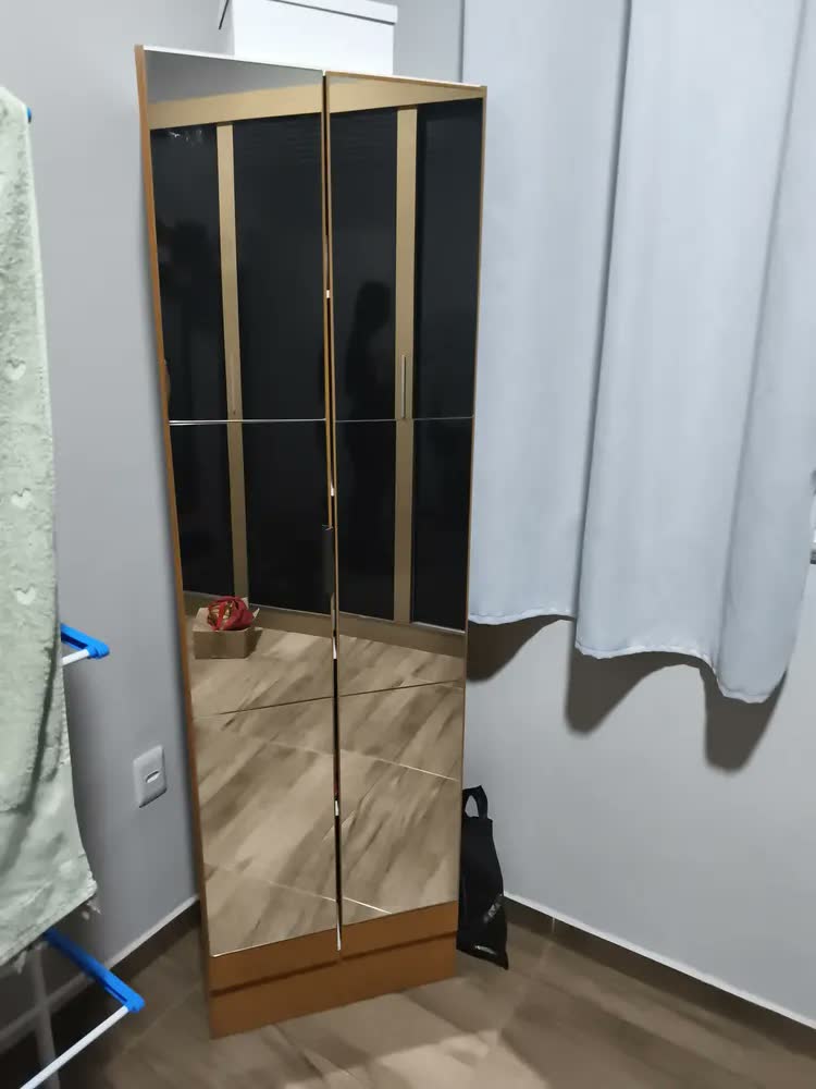 foto de Sapateira 2 Portas Com Espelho Tokio Premium Carioca Móveis Cor Cinamomo