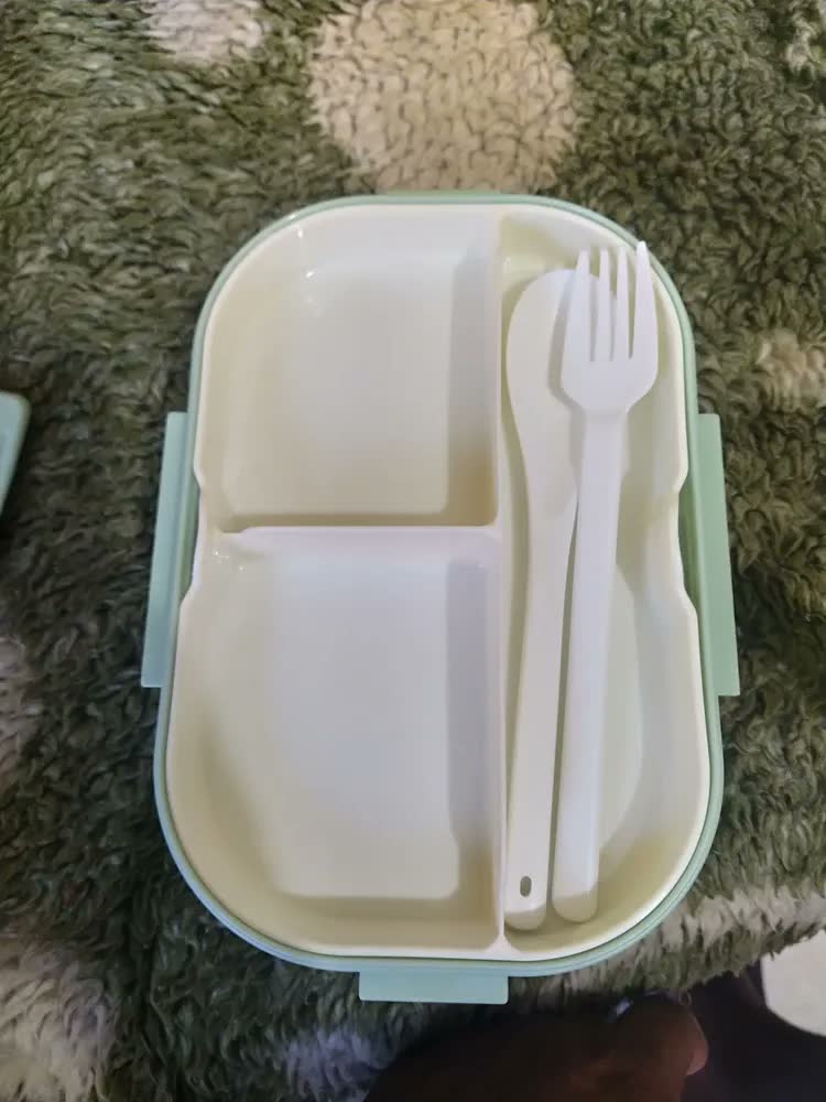 foto de Pote De Marmita Box Food Com Divisoria 1200 Ml Com Talheres