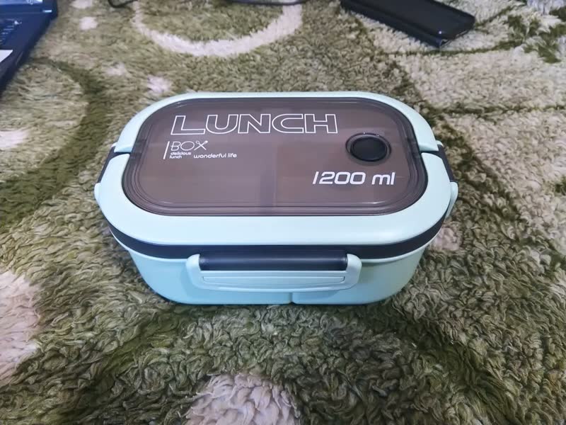 foto de Pote De Marmita Box Food Com Divisoria 1200 Ml Com Talheres