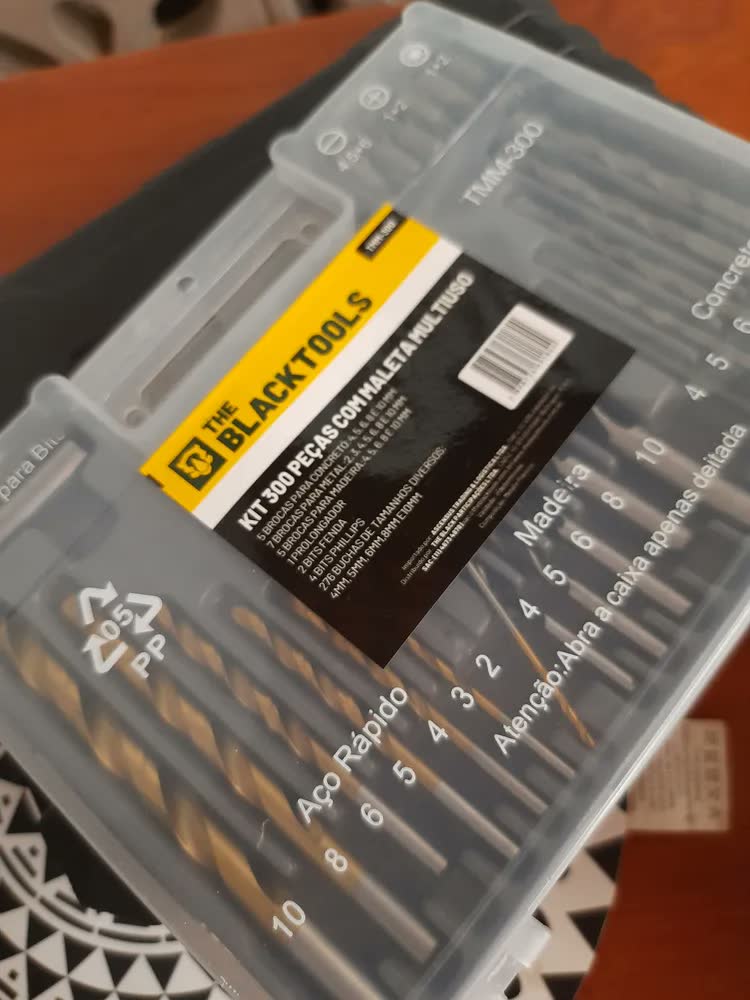 foto de Parafusadeira Furadeira De Impacto Profissional 21v Tb21pw Com Kit Brocas E Buchas 300 Peças The Black Tools